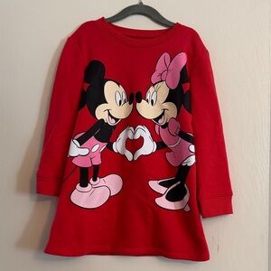Disney Red Long Sleeve Minnie and Mickey Kids Tee